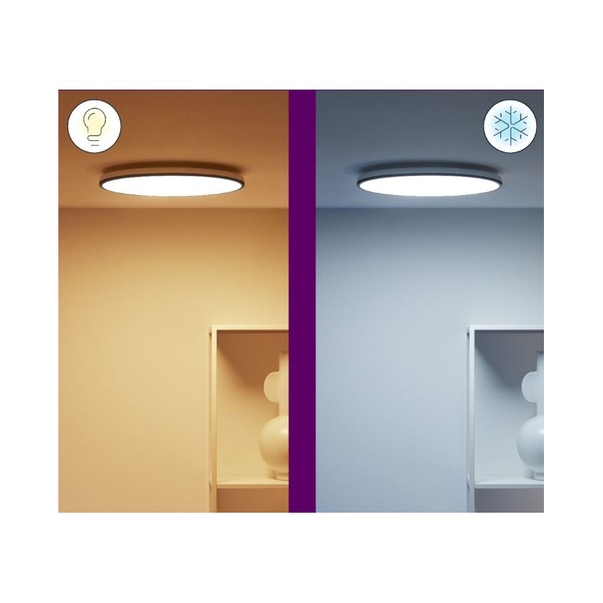 WiZ - LED loftlampe dæmpbar RGBW-farver RUNE LED/21W/230V 2200-6500K sort Wi-Fi