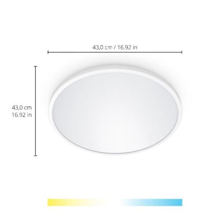 WiZ - LED loftlampe dæmpbar SUPERSLIM LED/22W/230V 2700-6500K hvid Wi-Fi