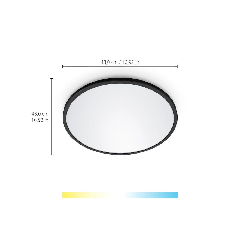WiZ - LED loftlampe dæmpbar SUPERSLIM LED/22W/230V 2700-6500K sort Wi-Fi