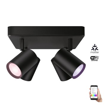 WiZ - LED RGBW Dæmpbar spotlampe IMAGEO 4xGU10/4,9W/230V 2200-6500K Wi-Fi CRI 90 sort