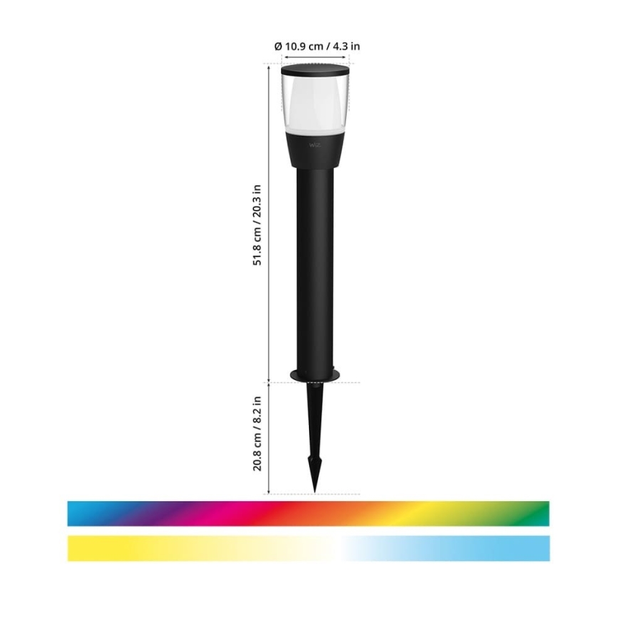 WiZ - Udvidelsessæt LED RGBW Dæmpbar udendørs lampe ELPAS LED/3,6W/12V 2700-5000K IP65 Wi-Fi