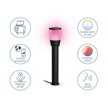 WiZ - LED RGBW Dæmpbar udendørs lampe ELPAS LED/4,8W/12/230V 2700-5000K IP65 Wi-Fi