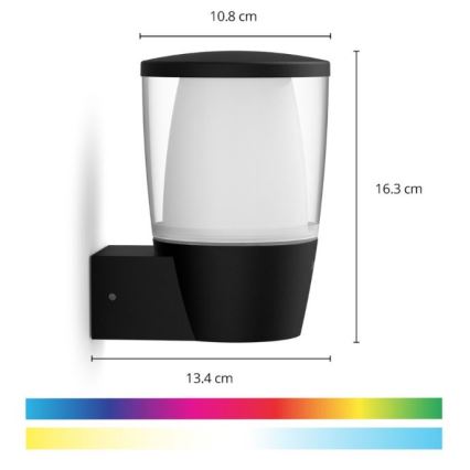 WiZ - LED RGBW Dæmpbar Udendørs væglampe ELPAS LED/8,5W/230V 2700–5000K IP44 Wi-Fi