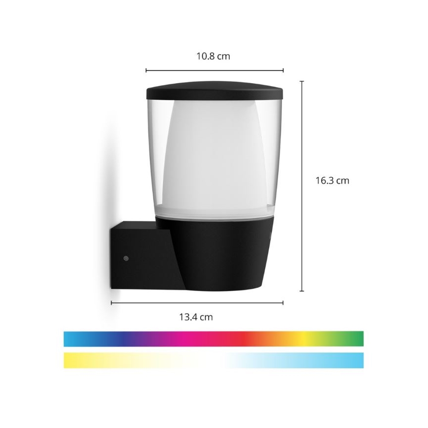 WiZ - LED RGBW Dæmpbar Udendørs væglampe ELPAS LED/8,5W/230V 2700–5000K IP44 Wi-Fi