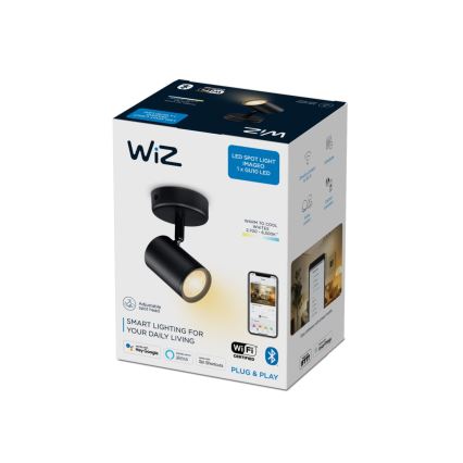 WiZ - LED spotlampe dæmpbar IMAGEO 1xGU10/4,9W/230V 2700-6500K CRI 90 Wi-Fi sort