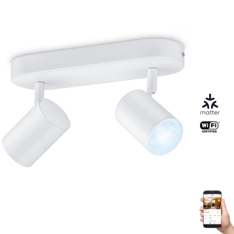WiZ - LED spotlampe dæmpbar IMAGEO 2xGU10/4,9W/230V 2700-6500K Wi-Fi CRI 90 hvid