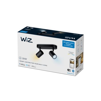 WiZ - LED spotlampe dæmpbar IMAGEO 2xGU10/4,9W/230V 2700-6500K Wi-Fi CRI 90 sort