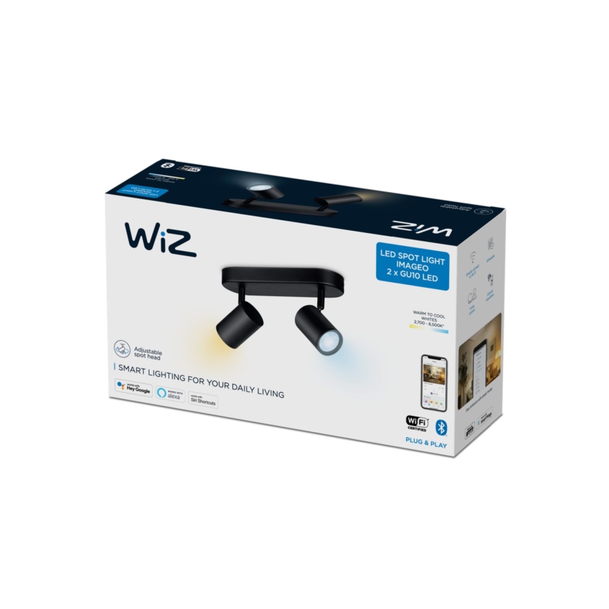 WiZ - LED spotlampe dæmpbar IMAGEO 2xGU10/4,9W/230V 2700-6500K Wi-Fi CRI 90 sort
