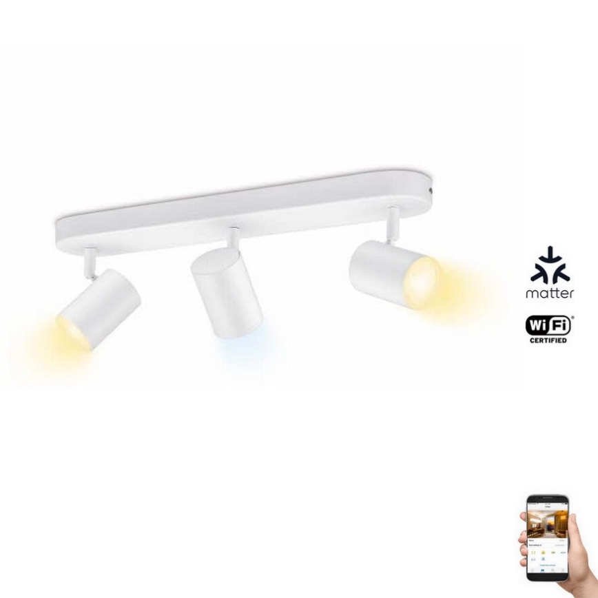 WiZ - LED spotlampe dæmpbar IMAGEO 3xGU10/4,9W/230V 2700-6500K Wi-Fi CRI 90 hvid