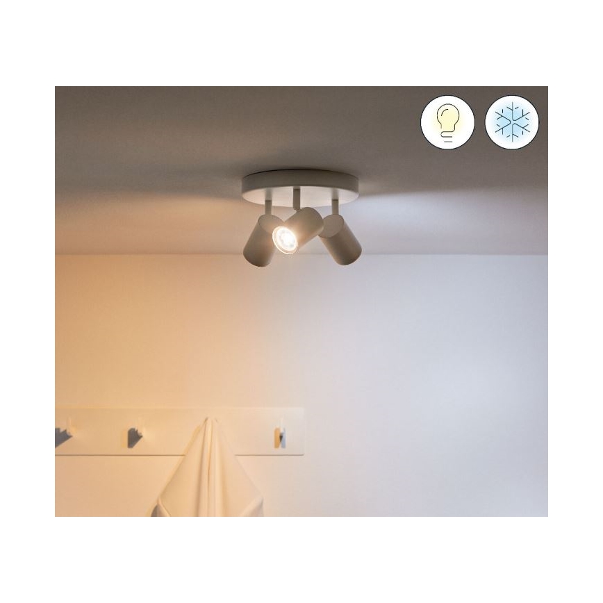 WiZ - LED spotlampe dæmpbar RGBW-farver IMAGEO 3xGU10/4,9W/230V 2200-6500K hvid Wi-Fi