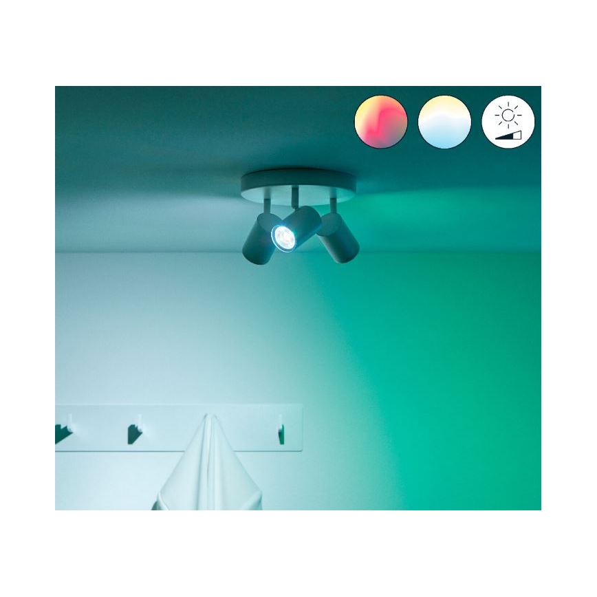 WiZ - LED spotlampe dæmpbar RGBW-farver IMAGEO 3xGU10/4,9W/230V 2200-6500K hvid Wi-Fi