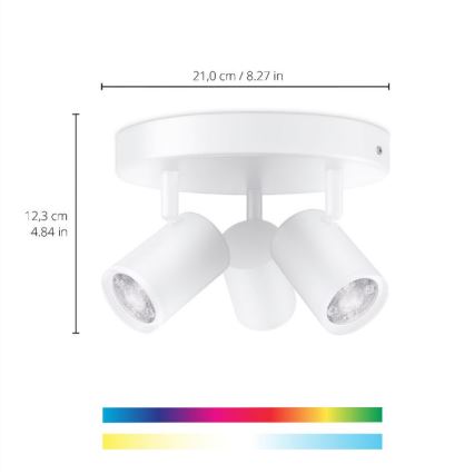 WiZ - LED spotlampe dæmpbar RGBW-farver IMAGEO 3xGU10/4,9W/230V 2200-6500K hvid Wi-Fi