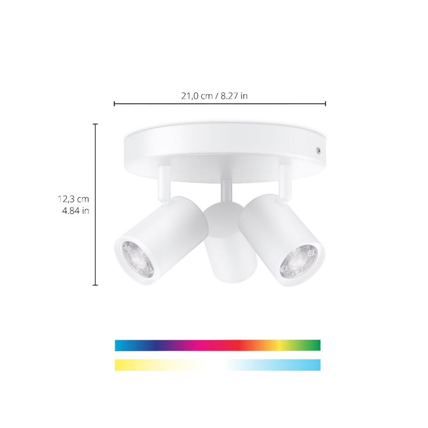WiZ - LED spotlampe dæmpbar RGBW-farver IMAGEO 3xGU10/4,9W/230V 2200-6500K hvid Wi-Fi