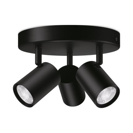 WiZ - LED spotlampe dæmpbar RGBW-farver IMAGEO 3xGU10/4,9W/230V 2200-6500K sort Wi-Fi