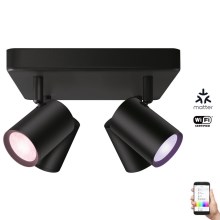 WiZ - LED spotlampe dæmpbar RGBW-farver IMAGEO 4xGU10/4,9W/230V 2200-6500K Wi-Fi CRI 90 sort