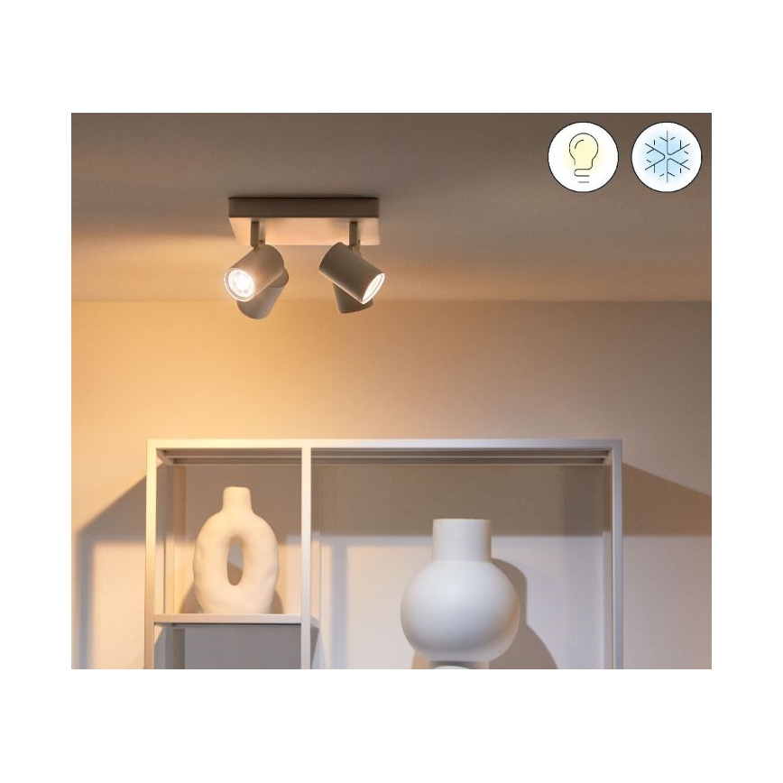 WiZ - LED spotlampe dæmpbar RGBW-farver IMAGEO 4xGU10/4,9W/230V 2200-6500K hvid Wi-Fi