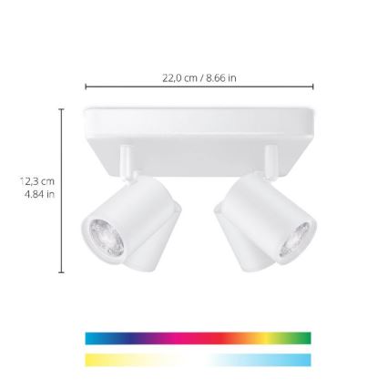 WiZ - LED spotlampe dæmpbar RGBW-farver IMAGEO 4xGU10/4,9W/230V 2200-6500K hvid Wi-Fi