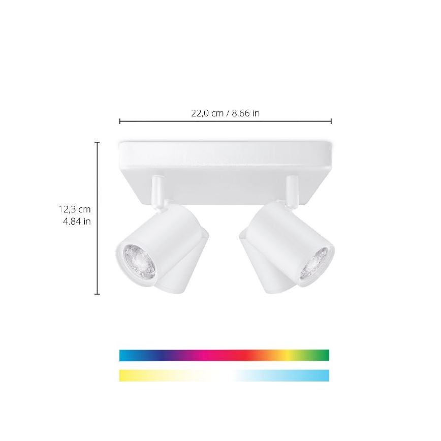 WiZ - LED spotlampe dæmpbar RGBW-farver IMAGEO 4xGU10/4,9W/230V 2200-6500K hvid Wi-Fi