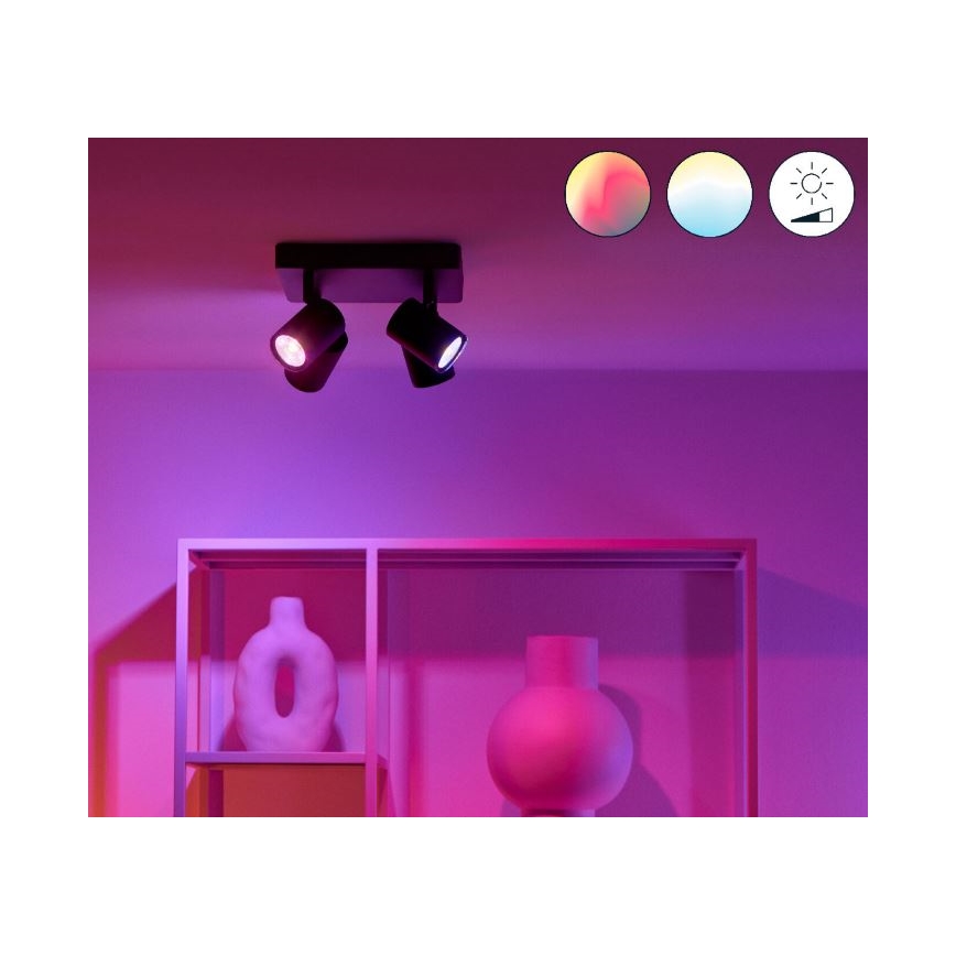 WiZ - LED spotlampe dæmpbar RGBW-farver IMAGEO 4xGU10/4,9W/230V 2200-6500K Wi-Fi CRI 90 sort