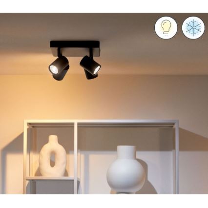 WiZ - LED spotlampe dæmpbar RGBW-farver IMAGEO 4xGU10/4,9W/230V 2200-6500K Wi-Fi CRI 90 sort