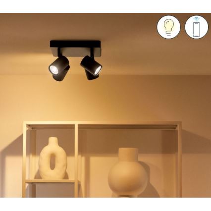 WiZ - LED spotlampe dæmpbar RGBW-farver IMAGEO 4xGU10/4,9W/230V 2200-6500K Wi-Fi CRI 90 sort