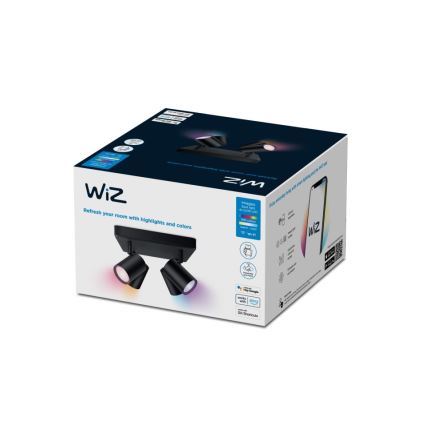 WiZ - LED spotlampe dæmpbar RGBW-farver IMAGEO 4xGU10/4,9W/230V 2200-6500K Wi-Fi CRI 90 sort