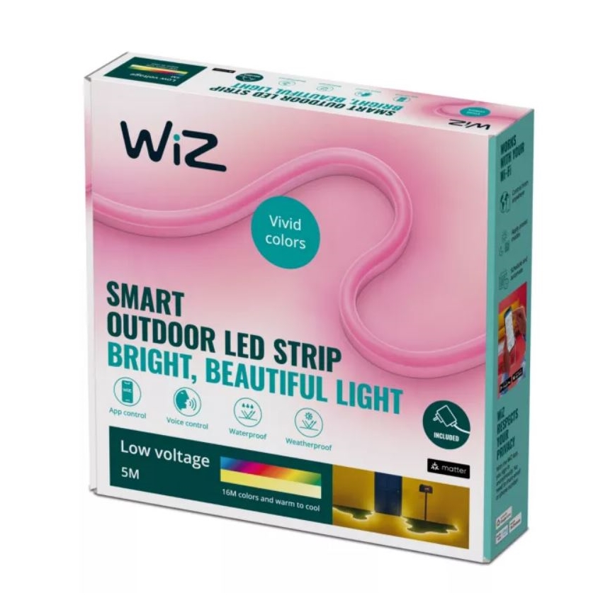WiZ - LED strip m. RGBW-farver dæmpbar 5 m LED/24W/230V 2700-5000K Wi-Fi IP65