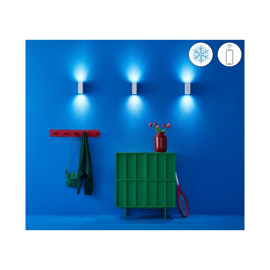 WiZ - LED væglampe dæmpbar RGBW-farver UP&DOWN 2xGU10/4,7W/230V 2200-6500K Wi-Fi CRI 90 hvid