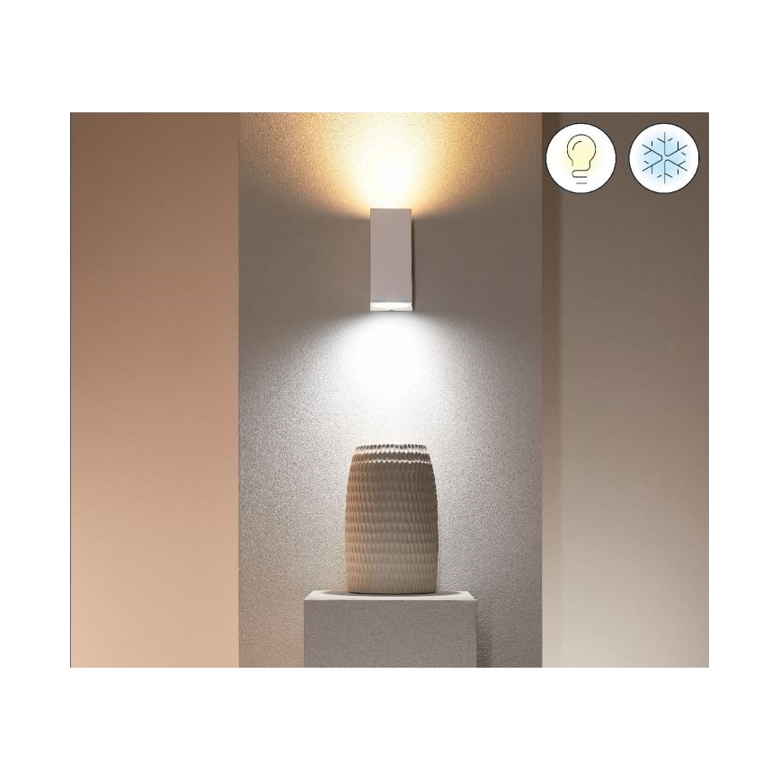 WiZ - LED væglampe dæmpbar RGBW-farver UP&DOWN 2xGU10/4,7W/230V 2200-6500K Wi-Fi CRI 90 hvid