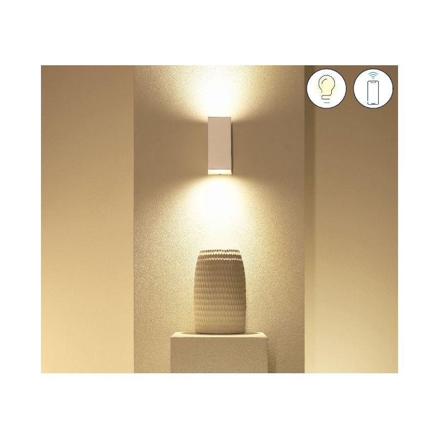 WiZ - LED væglampe dæmpbar RGBW-farver UP&DOWN 2xGU10/4,7W/230V 2200-6500K Wi-Fi CRI 90 hvid