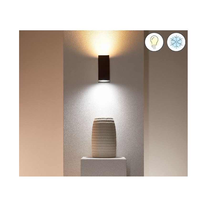 WiZ - LED væglampe dæmpbar RGBW-farver UP&DOWN 2xGU10/4,7W/230V 2200-6500K sort Wi-Fi