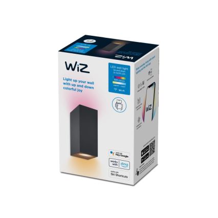 WiZ - LED væglampe dæmpbar RGBW-farver UP&DOWN 2xGU10/4,7W/230V 2200-6500K sort Wi-Fi