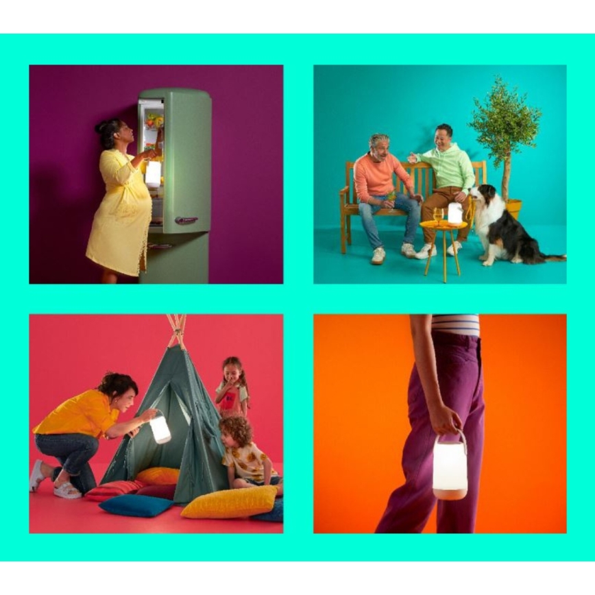 WiZ - Dæmpbar, bærbar RGBW LED-lampe MOBILE LED/13,5W/5V 2200-6500K Wi-Fi 1800 mAh