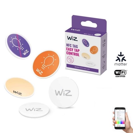 WiZ - NFC Selvklæbende tag til lysstyring 4 stk.