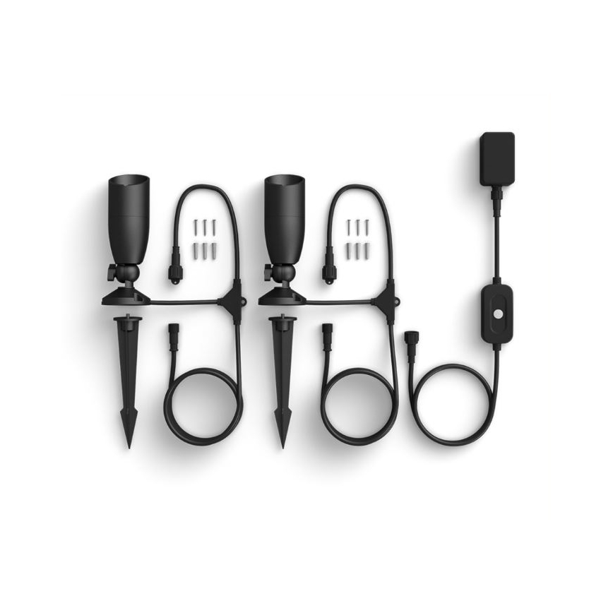 WiZ -SÆT 2x LED RGBW Udendørslampe dæmpbar SPOT LED/10W/230V 2700-5000K IP65 Wi-Fi