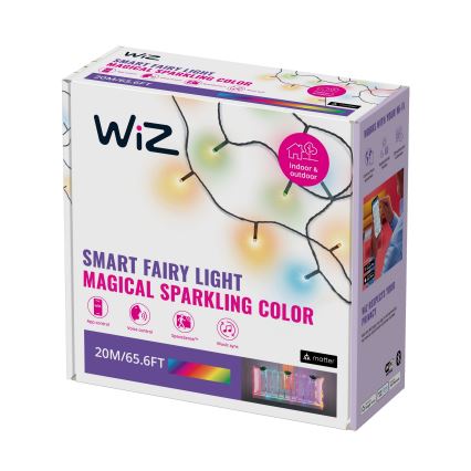 WiZ - Udendørs LED lyskæde m. RGBW-farver dæmpbar 160xLED 20 m IP44 2700-5000K Wi-Fi