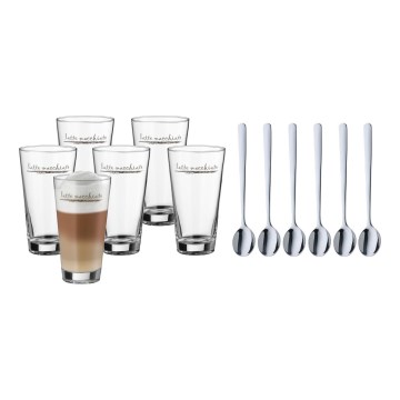 WMF - Glas- og skesæt til latte macchiato CLEVER & MORE 6 stk.