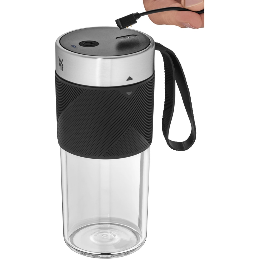 WMF - KITCHENminis rejse-smoothieblender, 50 W / 7,4 V, 1200 mAh, rustfrit stål
