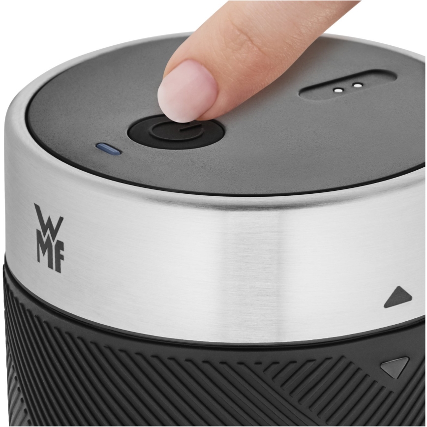 WMF - KITCHENminis rejse-smoothieblender, 50 W / 7,4 V, 1200 mAh, rustfrit stål