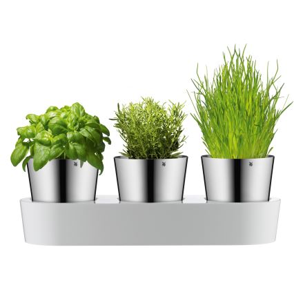WMF - Selvvandende urtepotte 3 stk. GOURMET hvid/rustfri