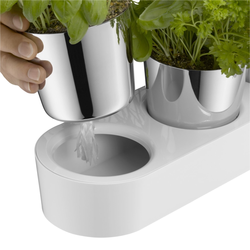WMF - Selvvandende urtepotte 3 stk. GOURMET hvid/rustfri