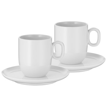 WMF - SÆT 2x Café crème-kop med underkop BARISTA 170 ml hvid