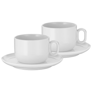 WMF - SÆT 2x Cappuccinokop med underkop BARISTA 160 ml hvid