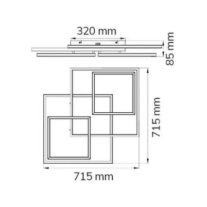 Wofi 10644 - LED loftlampe dæmpbar VISO LED/62W/230V