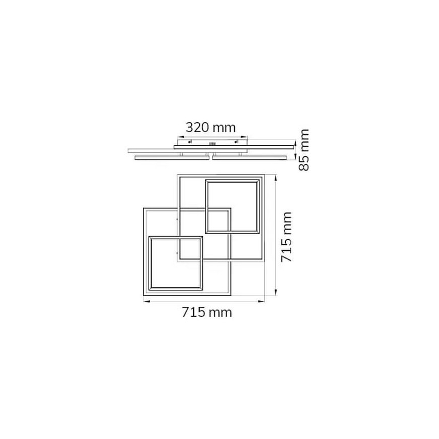 Wofi 10644 - LED loftlampe dæmpbar VISO LED/62W/230V