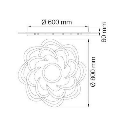 Wofi 11213 - LED loftlampe dæmpbar ICA LED/52W/230V 2700-5500K + fjernbetjening