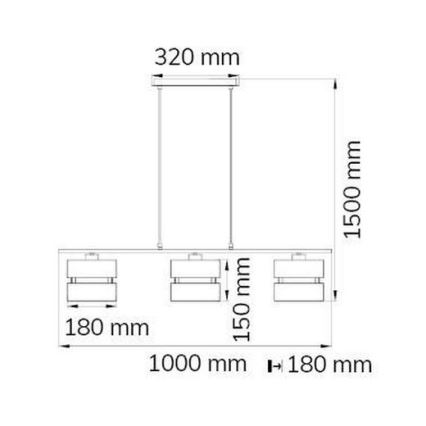 Wofi 11254 - Pendel BELLE 3xE27/42W/230V