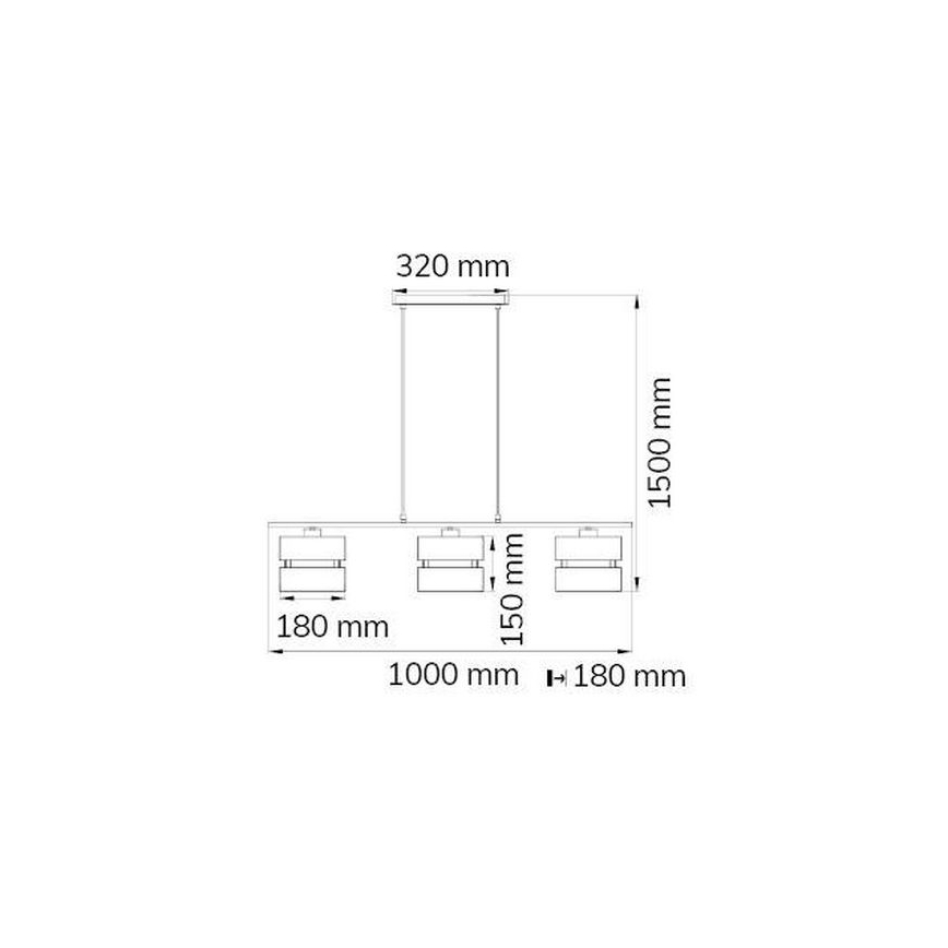 Wofi 11254 - Pendel BELLE 3xE27/42W/230V