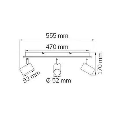 Wofi 11591 - LED spotlampe BALI 3xGU10/5W/230V + 2xLED/6W/230V 3000K