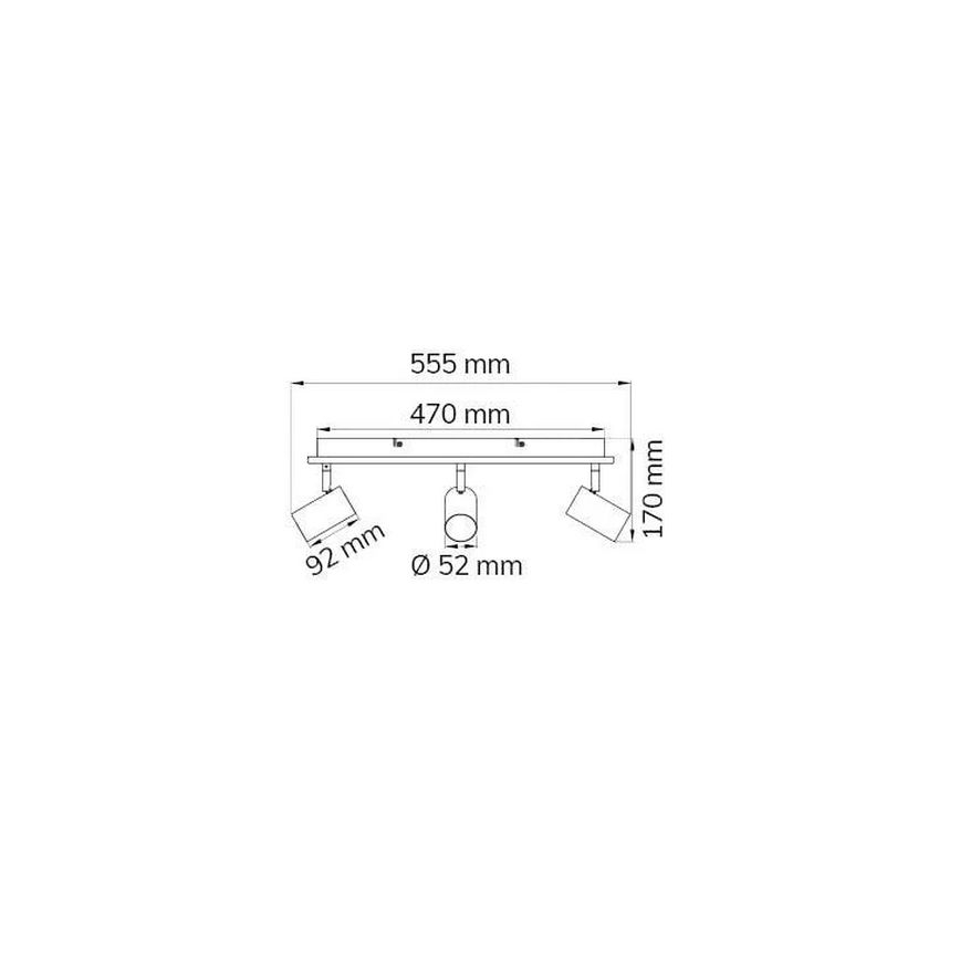 Wofi 11591 - LED spotlampe BALI 3xGU10/5W/230V + 2xLED/6W/230V 3000K